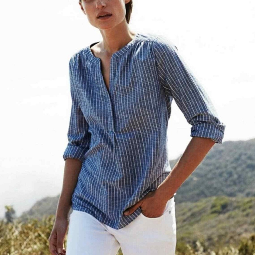 Womens Linen / Cotton stripped shirt